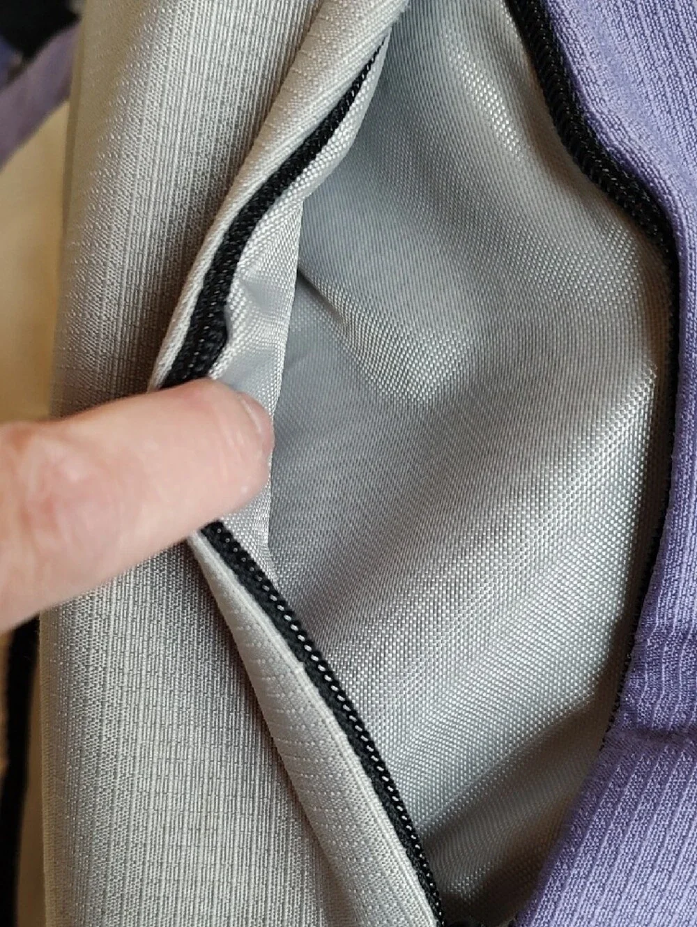 Keen Lavender & Light Gray Crossbody Hobo Computer Commuter Bag. Pockets Galore!